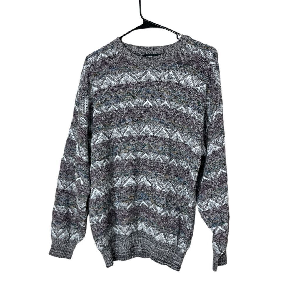 Vintage 80s Expressions International Abstract Knit Sweater Size‎ Large